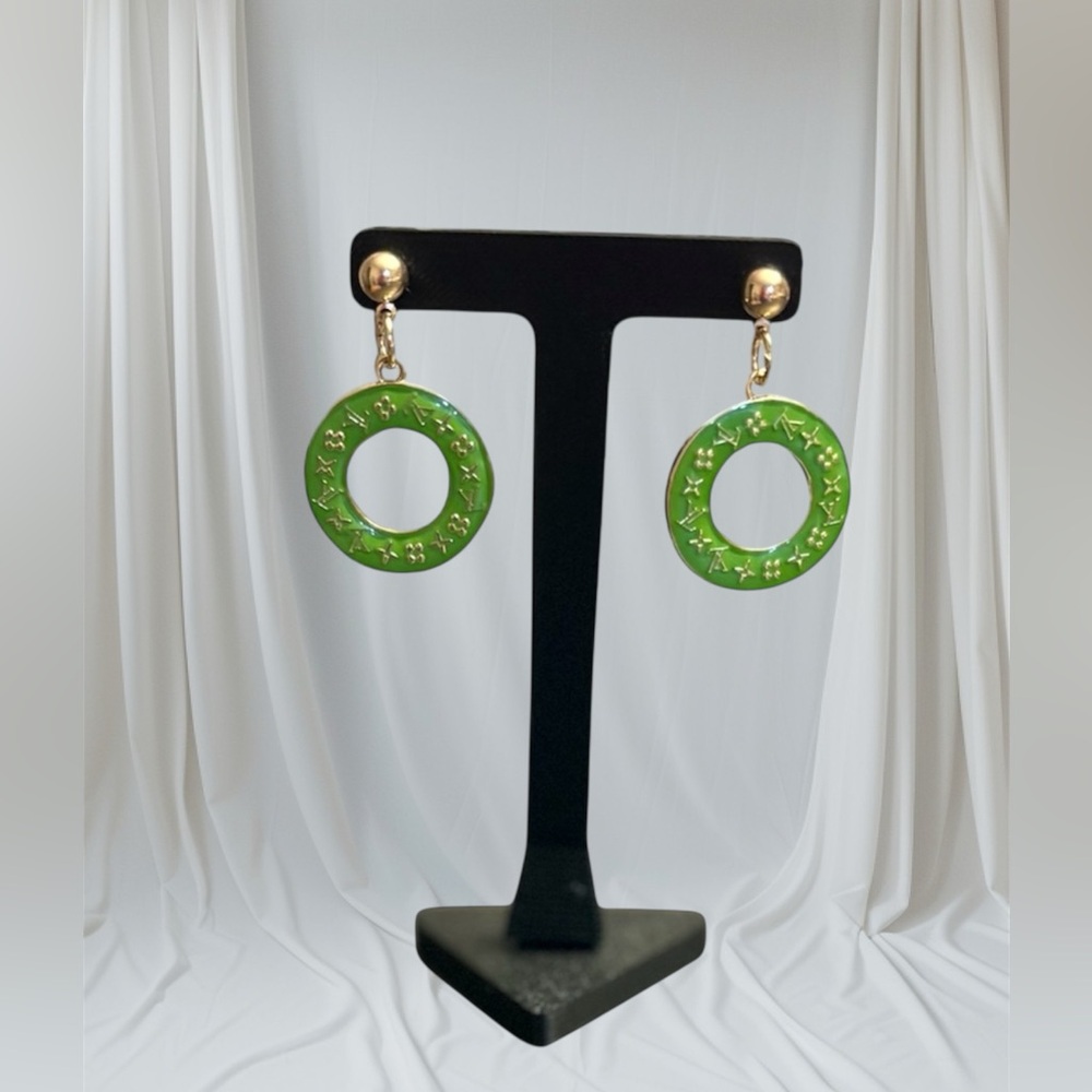 Lime Green LV Donut Earrings